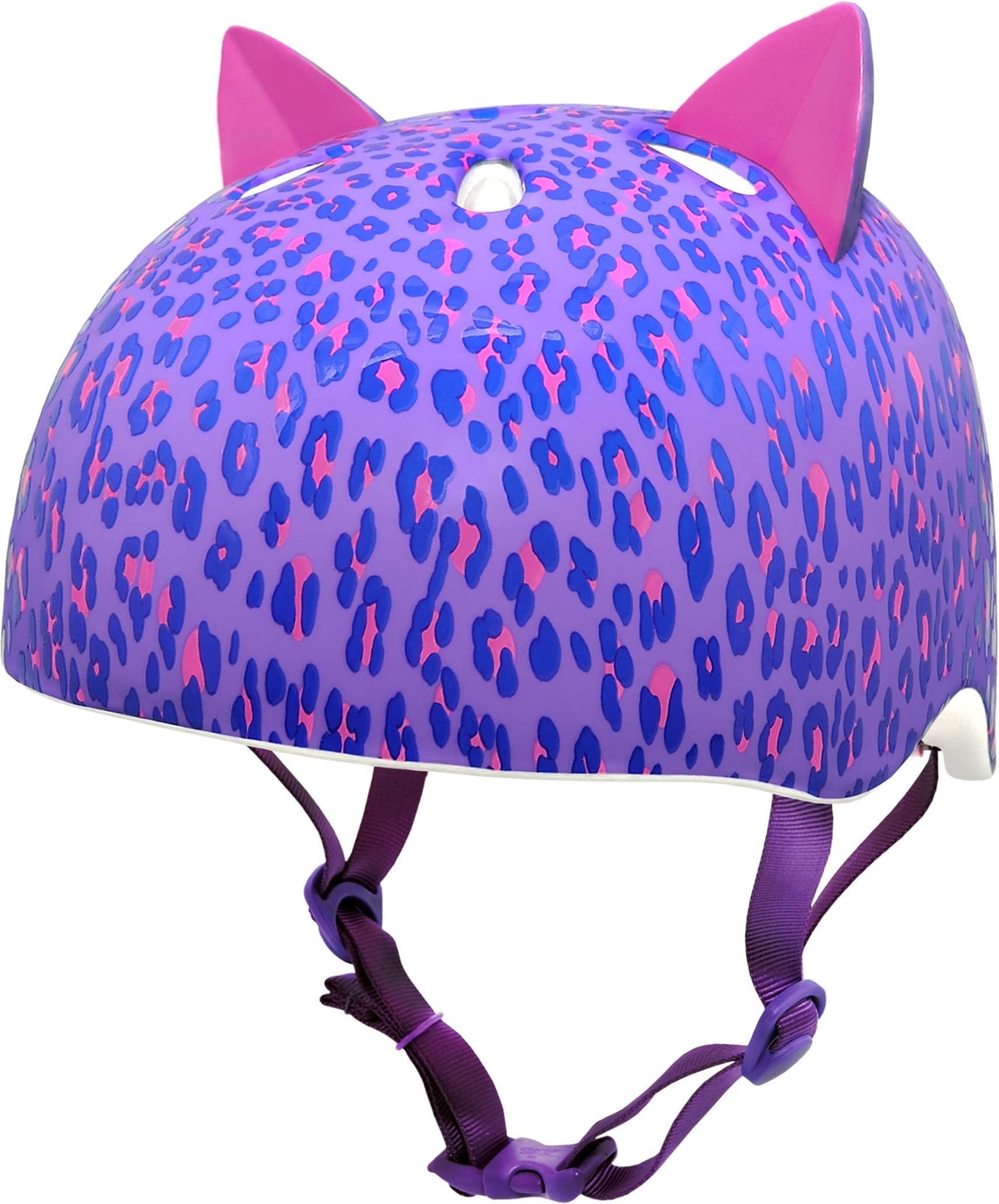 2015 Girl s Leopard Kitty Youth Bike Skate Helmet Purple One Size