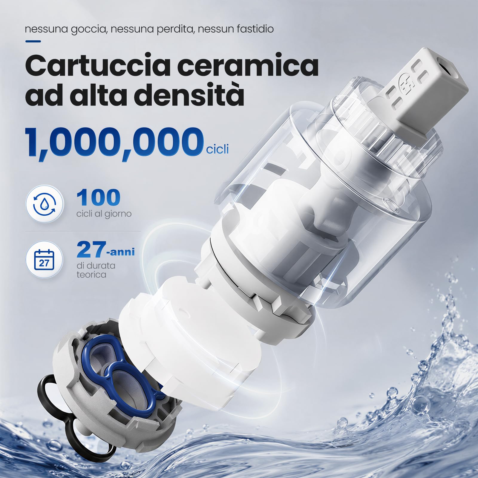 CECIPA Rubinetto Bagno Lavabo Nero con Doccia Estraibile lavaggio capelli | Miscelatore Lavabo Bagno 2 Modalità Getto, Rubinetto ad Alta Pressione per Lavandino Bagno,Nero