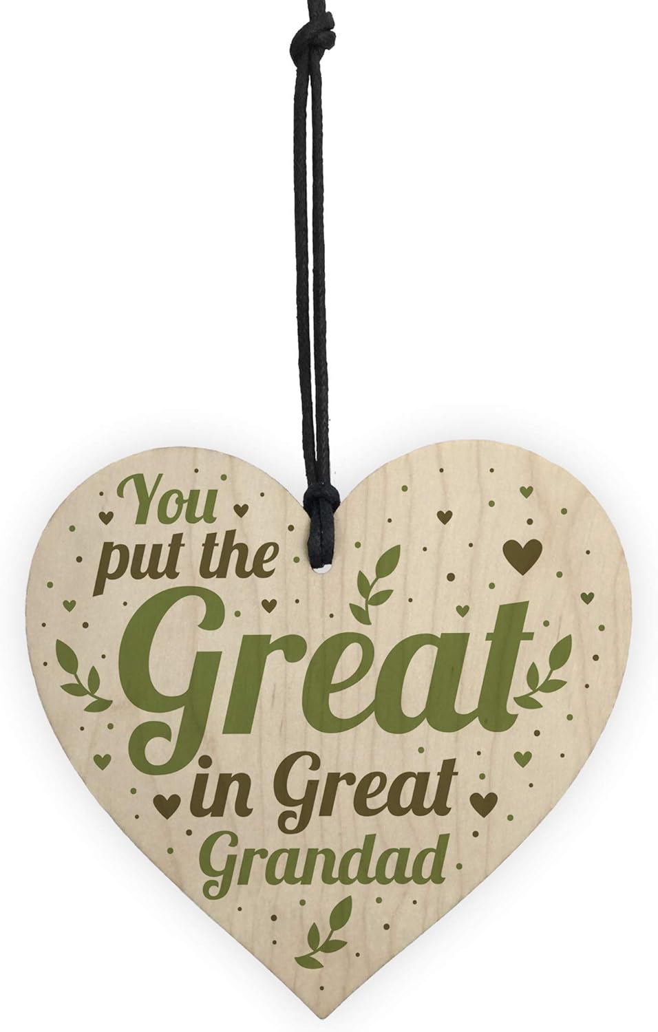 RED OCEAN Great Grandad Birthday Christmas Card Gifts Wooden Heart Gift From Grandchildren THANK YOU