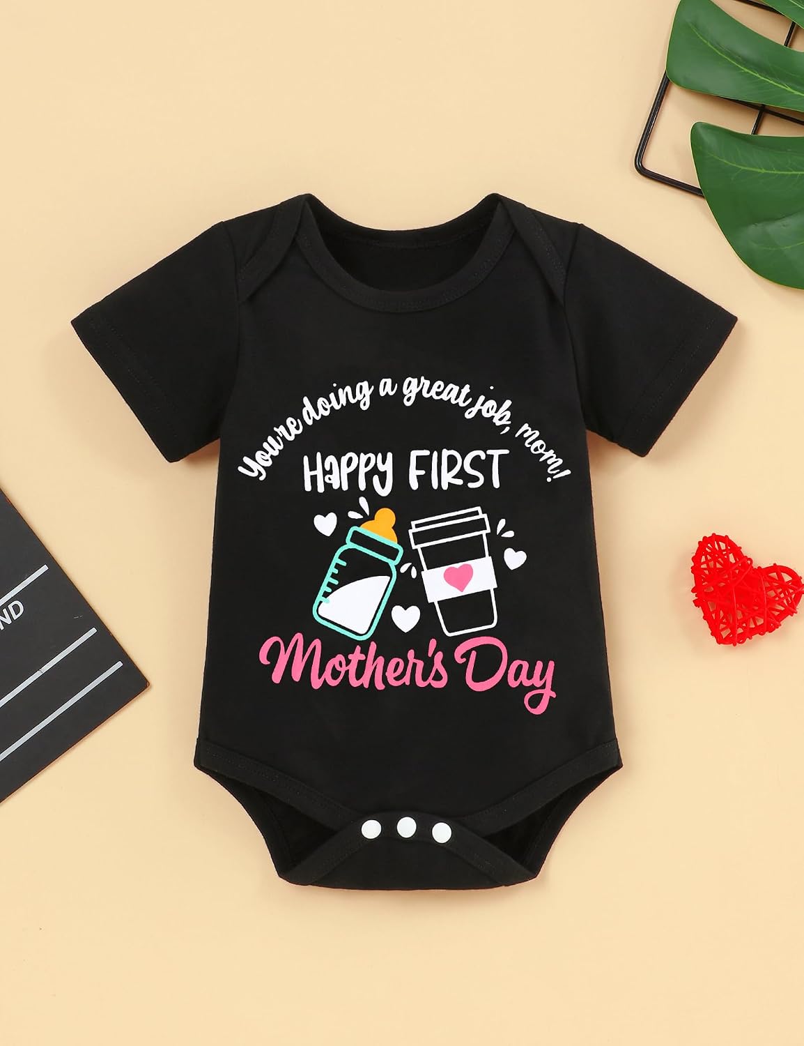 Happy First Mother’s Day Mommy Newborn Baby Boy Girl Outfit Bodysuit Summer Romper Clothes Set