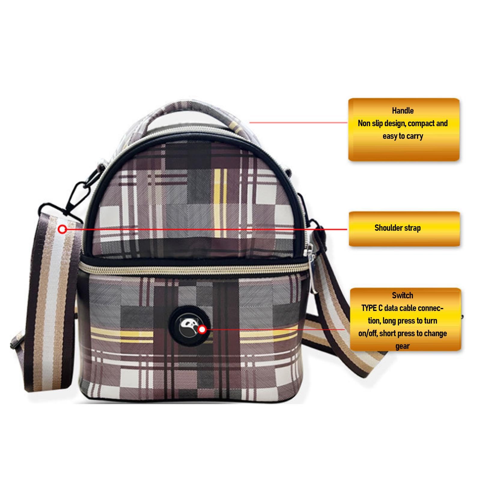 Bolsa de Viaje con Calefacción USB, Calentador de Biberón Aislado Lienzo de Lienzo de de Almacenamiento de Almacenamiento con Correa para el Hombro para el Trabajo de