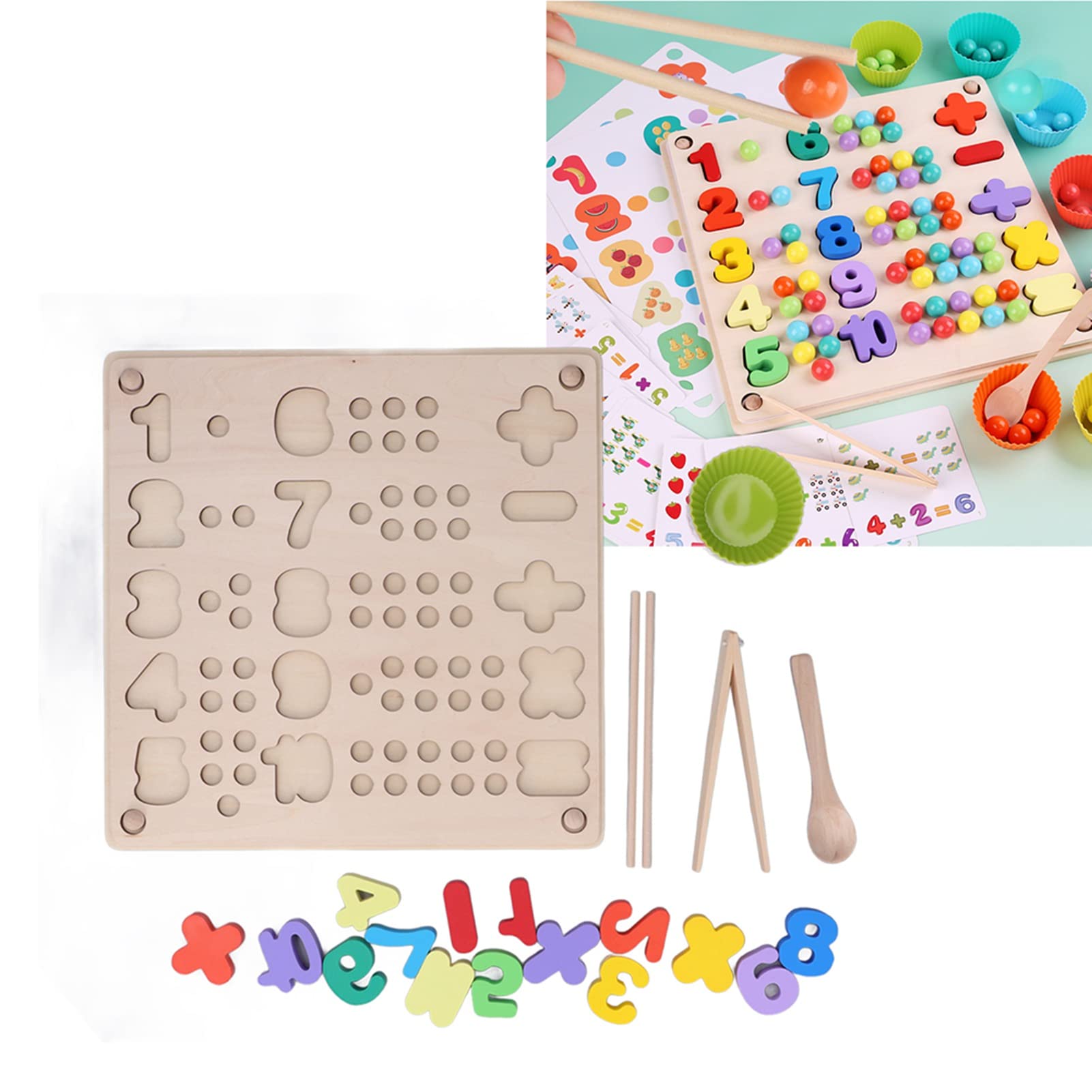 Pegboard in legno con perline, gioco matematico, sviluppo delle abilità matematiche, giocattolo educativo precoce