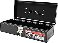 Vista 9 de Pro-Lift Caja de herramientas de acero – Caja de herramientas de metal de 14 pulgadas portátil con asa – Cierre de pestillo de metal resistente