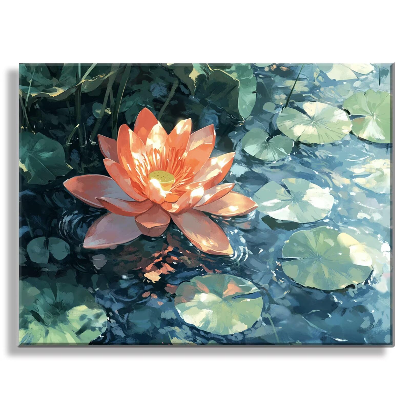 Dipingere con i Numeri Adulti stagno loto, Quadri da Dipingere Numerati Fai Da Te per Principianti e Adultis, Olio La Pittura di Numeri Kit, Hobby Creativi Adulti, Decorazioni Casa 90x120cm Q3S-257