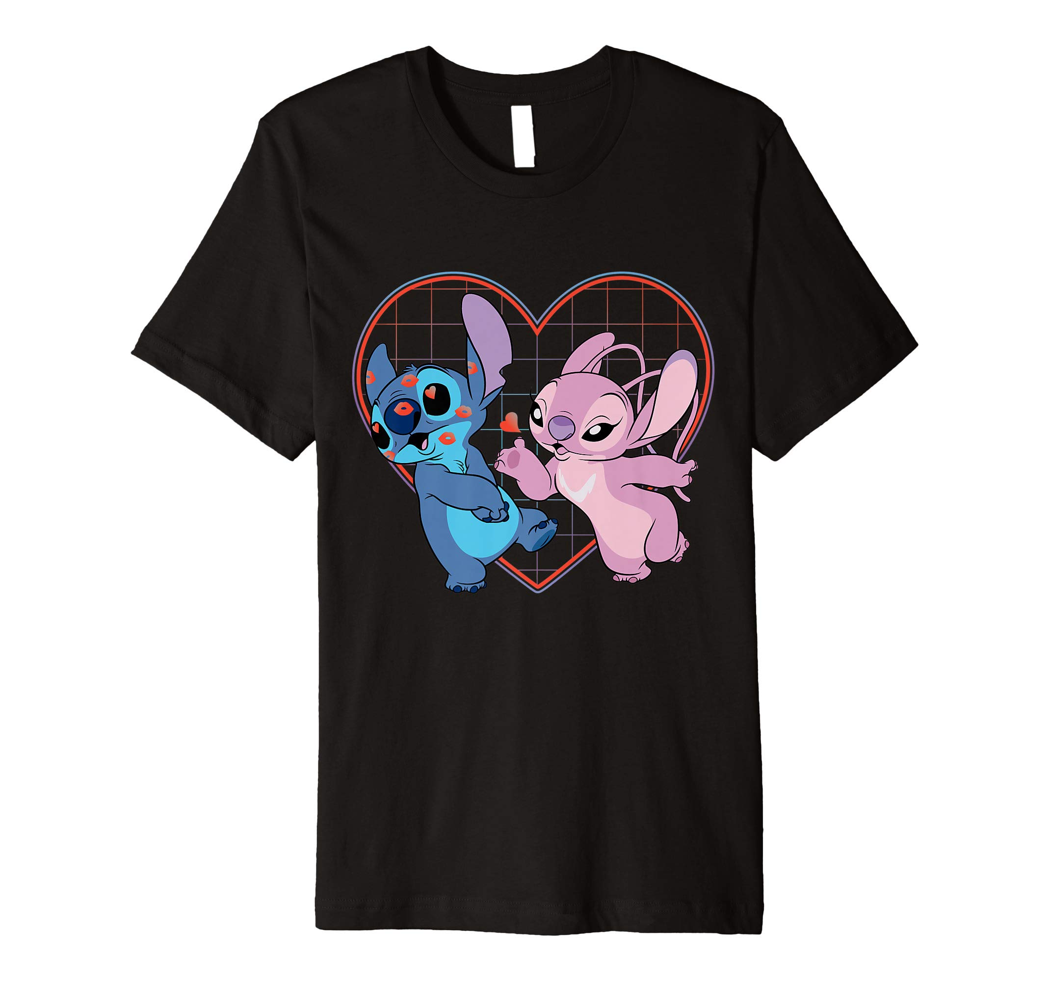 DisneyLilo and Stitch Angel Heart Kisses Premium T-Shirt