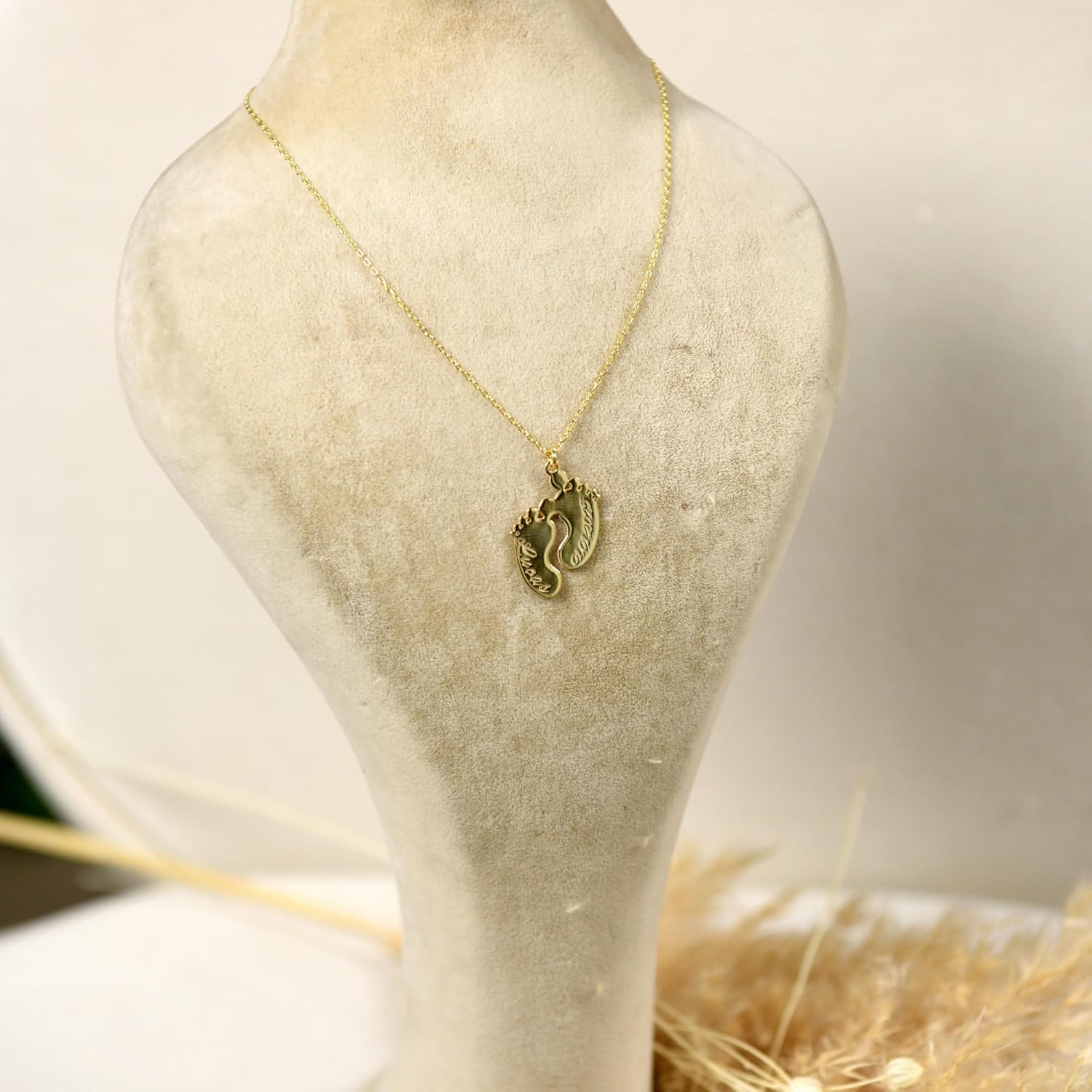 14K Gold Footprint Necklace, Personalized Footprint Jewelry, Meaningful Keepsake Gift, Pregnancy Announcement Gift, Custom Engraved Necklace, For New Mom