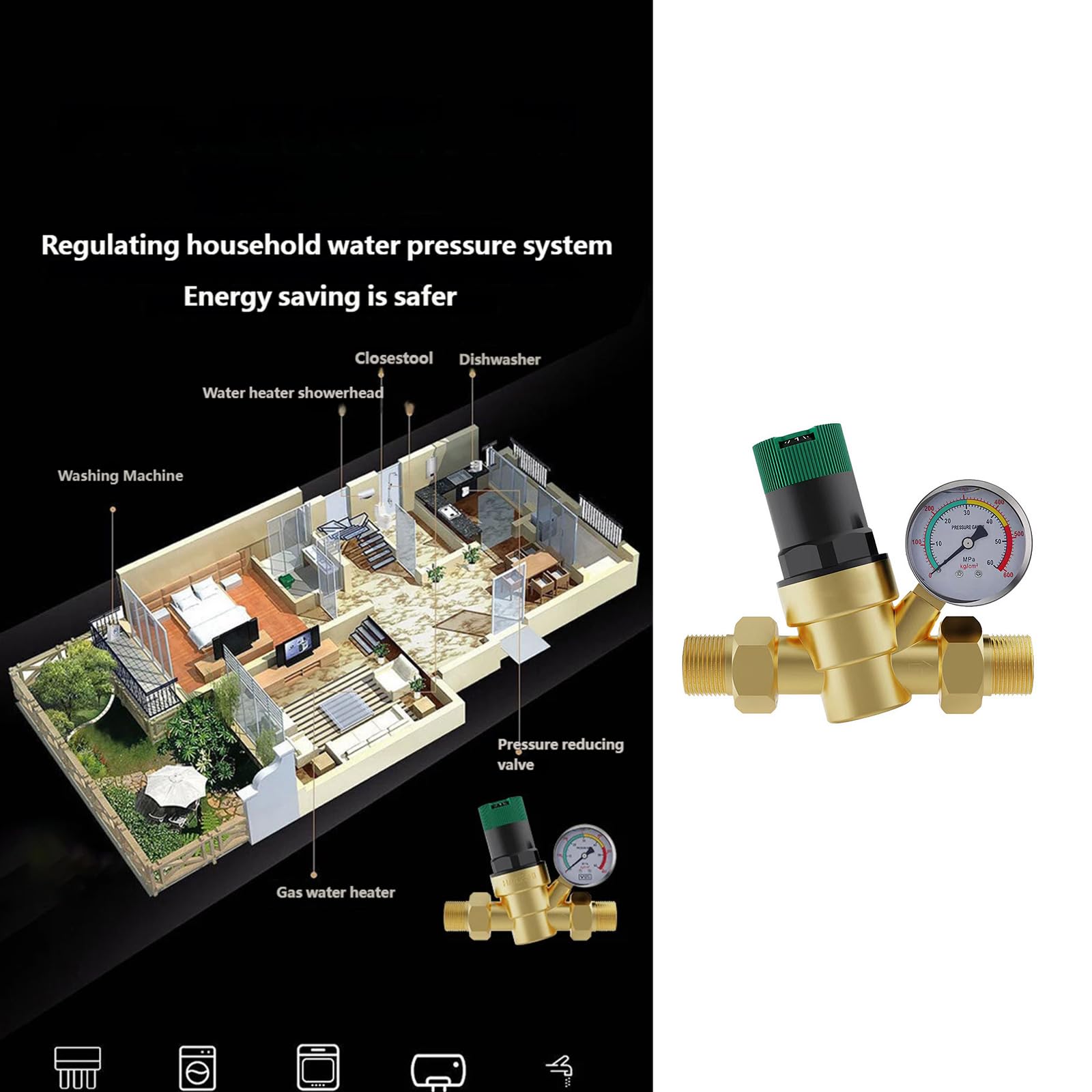 DN15 Wasserdruckregler-Ventile sorgen für stabile Durchflusse, verhindern Lecks, einfache Sicherheitsventile für Hauswassersysteme