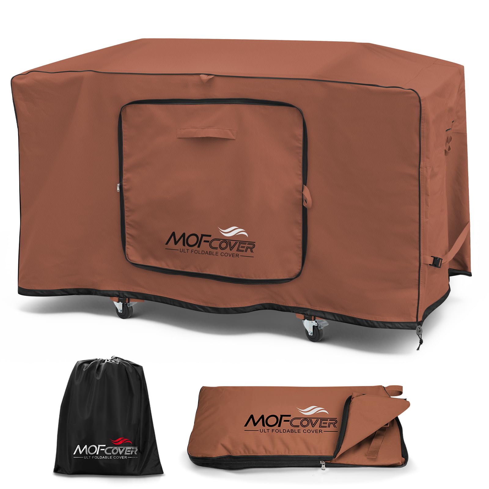 Upgraded Foldable Griddle Cover for Blackstone 36 inch Griddle with Hood, 600D Heavy Duty Flat Top Gas Grill Cover for Blackstone 4 Burner Grill, Caramel