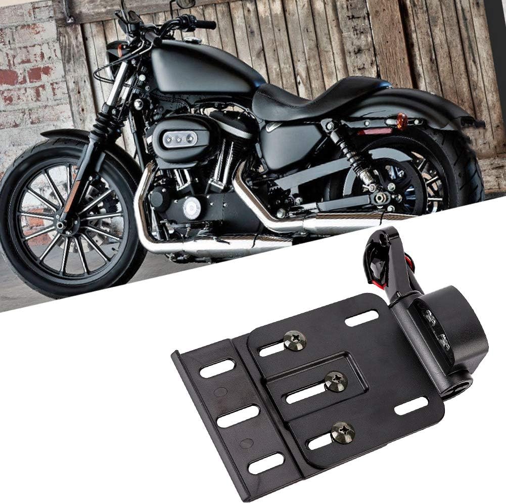 License Plate Frame Black Motorcycle Side Mount License Plate Frame Holder Bracket Fits for 883 2004 to 2016