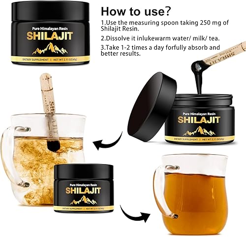 Miniatura 6 de Shilajit puro del Himalaya para hombres y mujeres, ácido fúlvico y más de 85 minerales traza suplemento para refuerzo inmunológico y apoyo