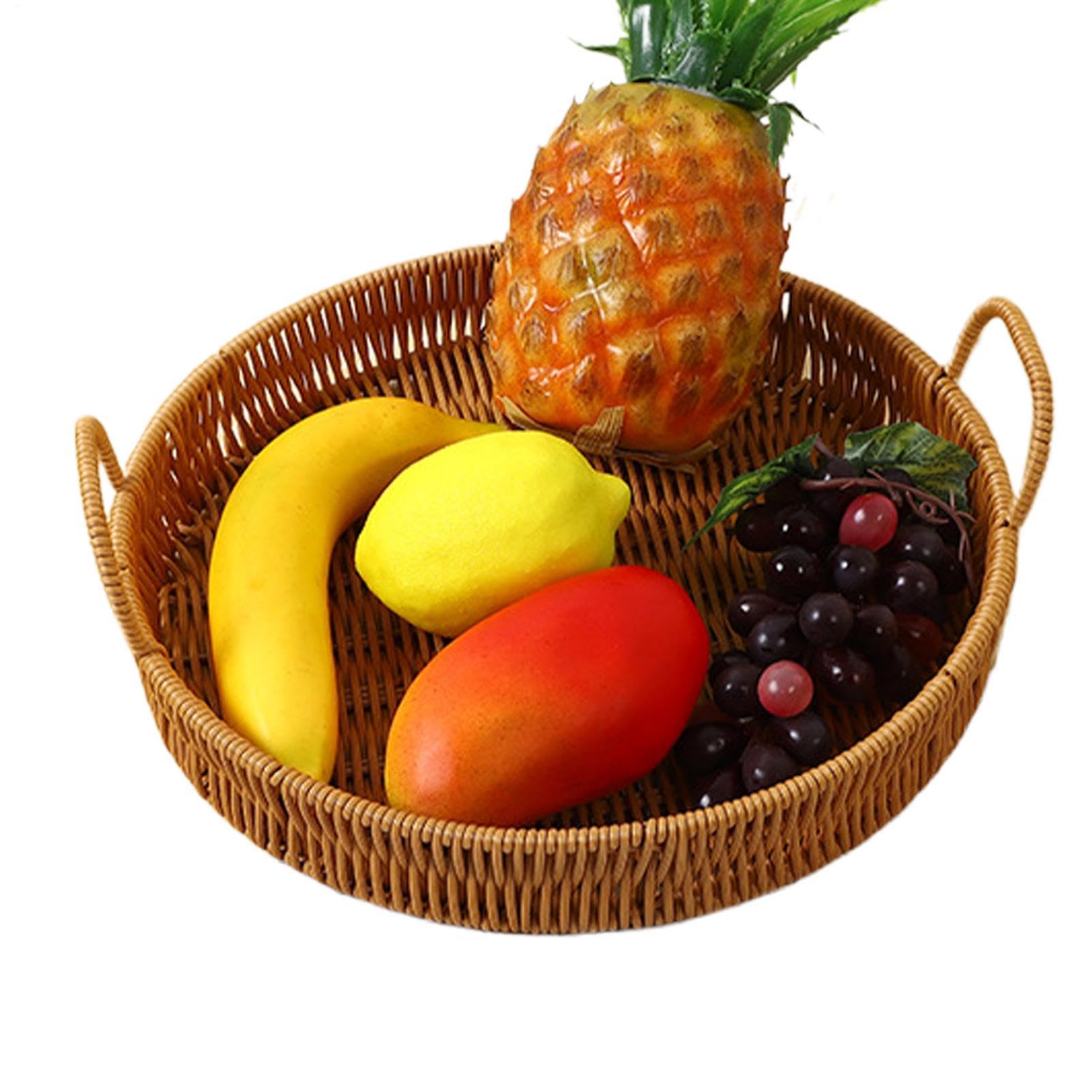 Cesta de almacenamiento de ratán y bandeja organizadora de pan