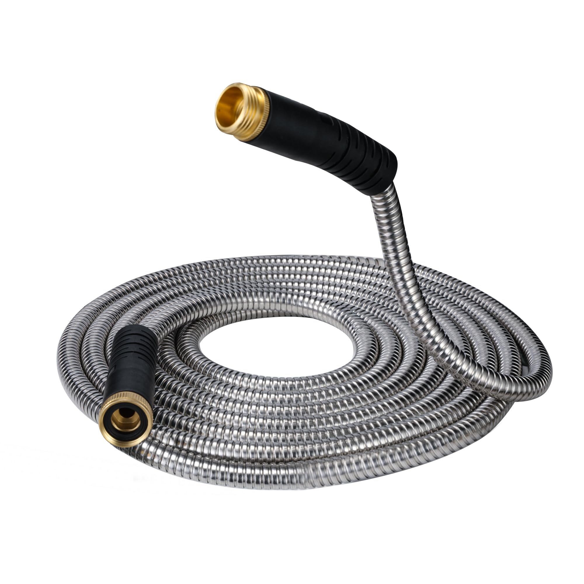 Garden Hose 15ft, Stainless Steel Metal Water Hose, No Kink Garden Water Hose, Flexible, Lightweight, Kink Free Hose for Yard, Outdoor