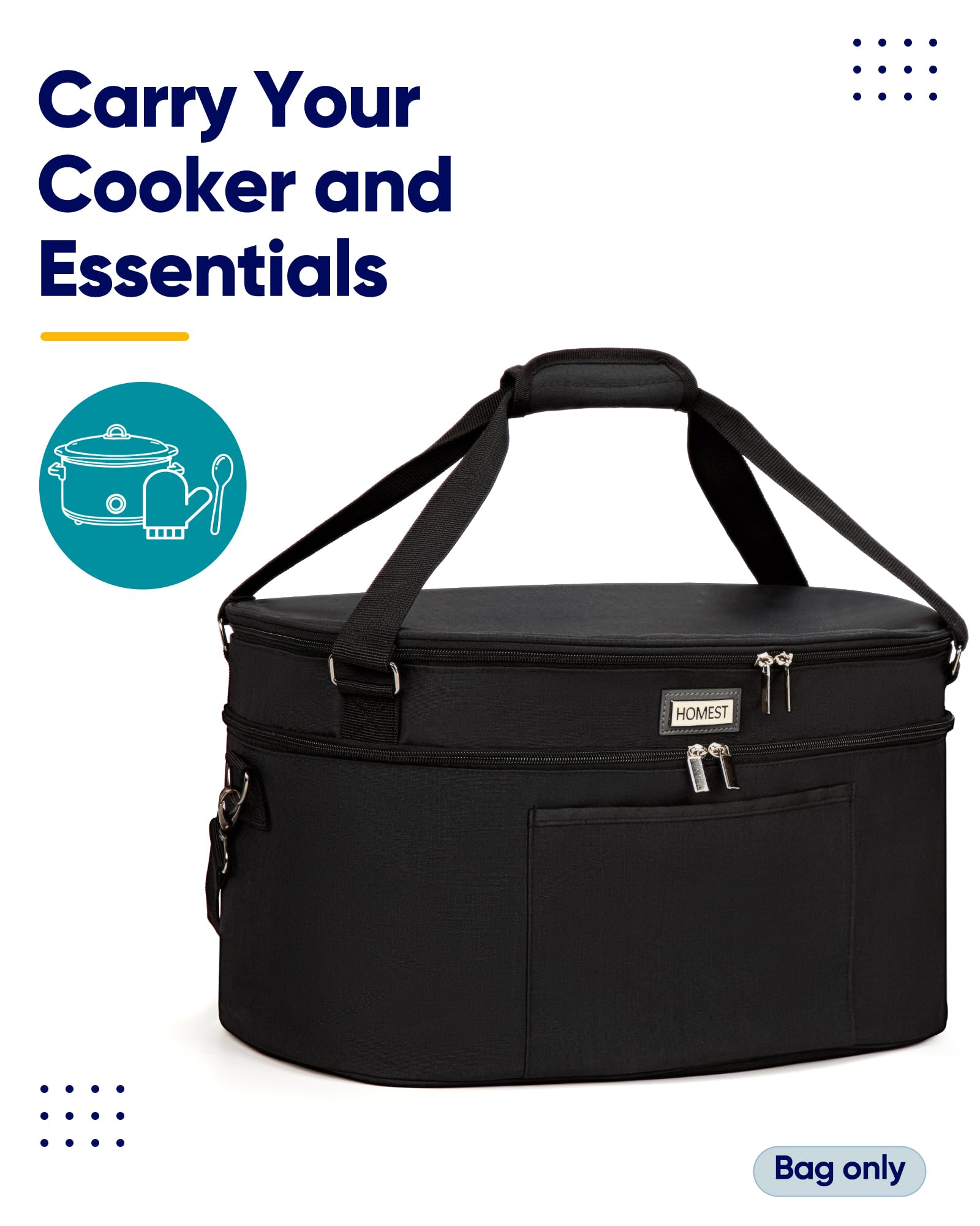 Insulated Slow Cooker Carrier - Keep Meals Warm on the Go -8