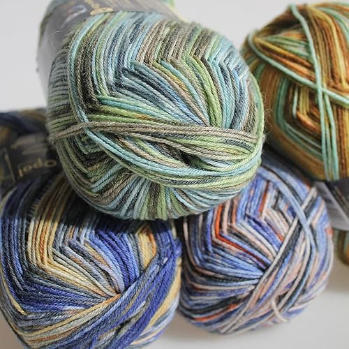 Miniatura 5 de Yarn Ave Vincent Van Gogh Collection - Hilo de calcetín de 4 capas, 75% lana, 25% poliamida, teñido espacial, hilo colorido para tejer y ganchillo,
