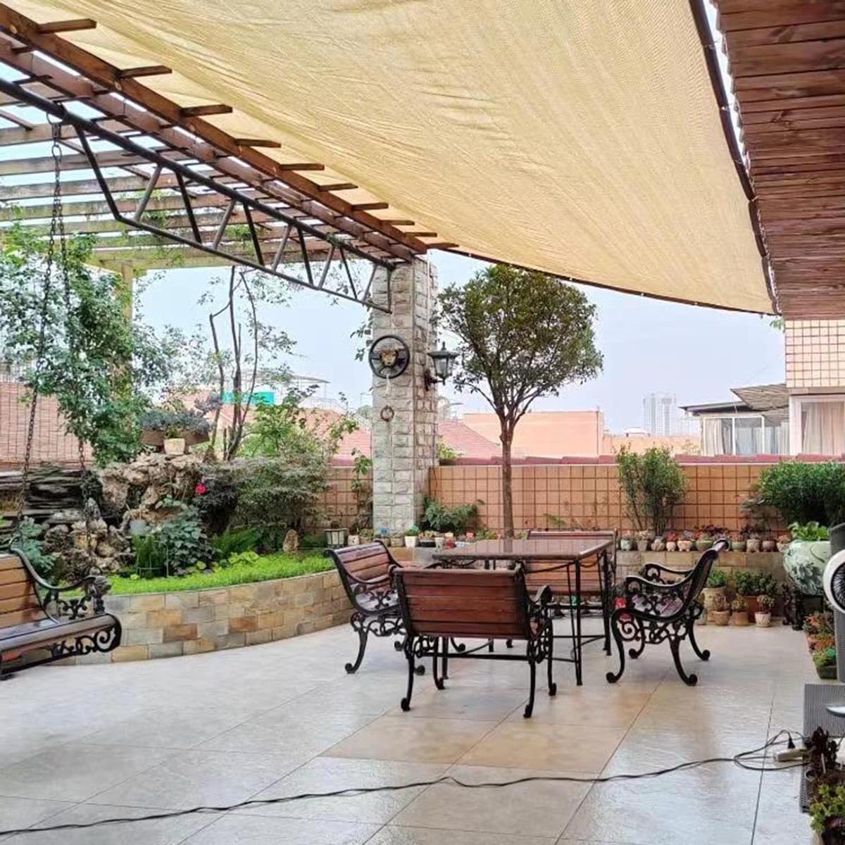 Malla de sombreo para jardín con protección UV del 60-70%, toldo con Ojales para invernaderos, casetas de Cultivo y Zonas Exteriores. Disponible en tamaños de 3x5 m, 4x6 m, 5x7 m y 8x10 m.