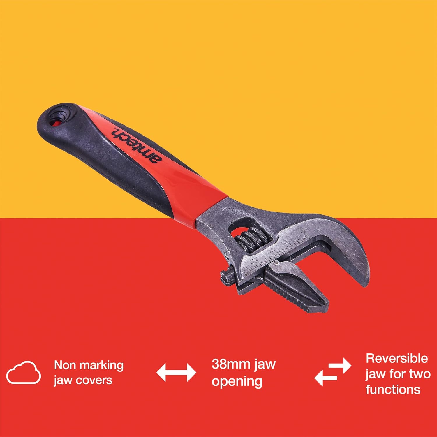 Amtech 2-In-1 Adjustable/Pipe Wrench With Wide Jaw