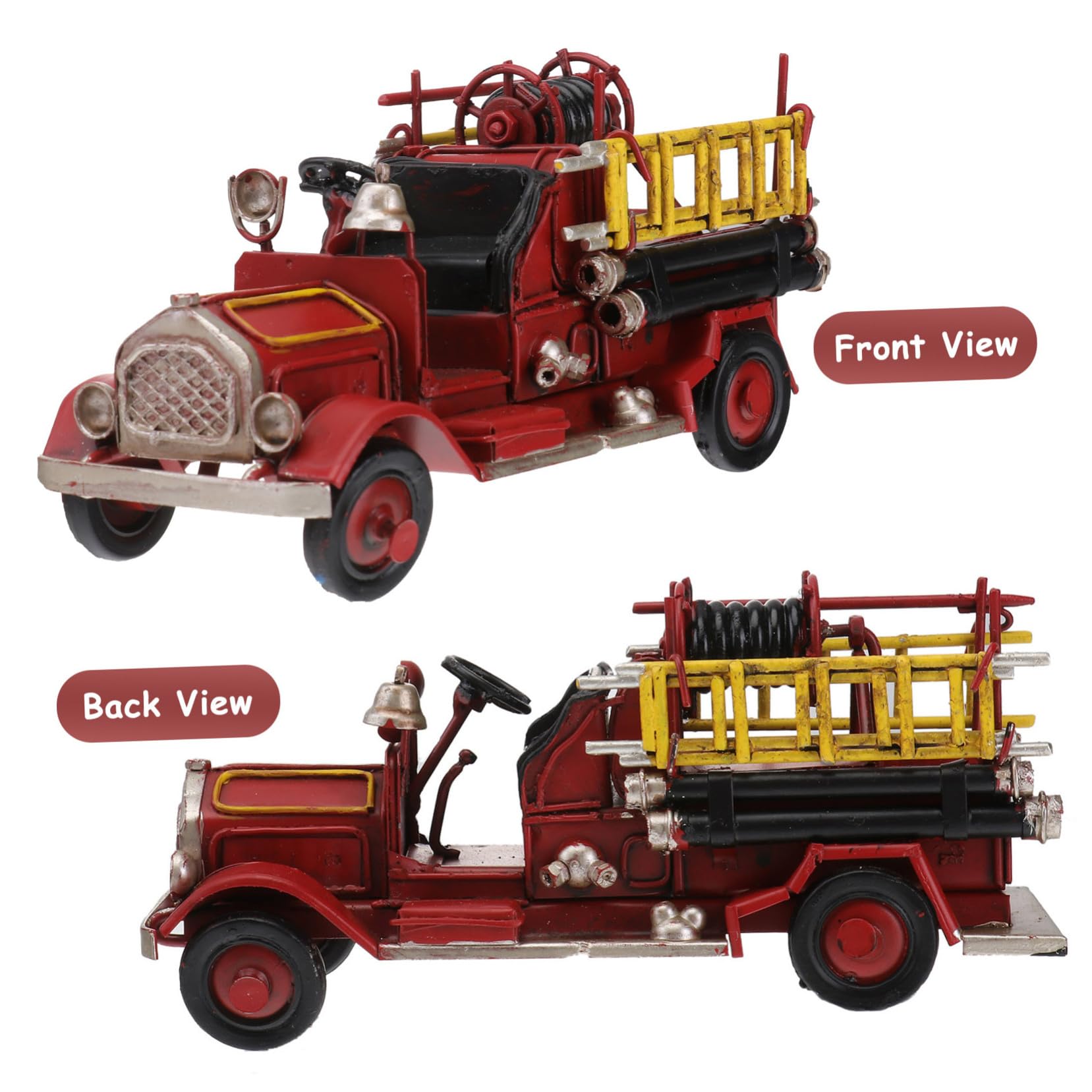 Kleiner aus Eisen Feuerwehrauto Modell, Retro Tischdekoration für Sammler
