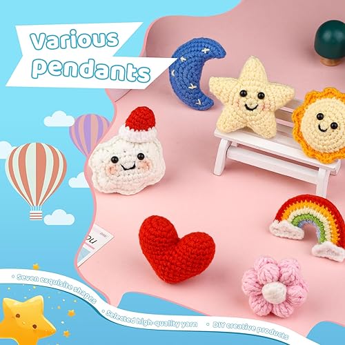 Miniatura 5 de Kit de ganchillo para adultos principiantes, kit de posavasos de flores de ganchillo, kit de tejido con ganchillo, hilo de ganchillo, instrucciones