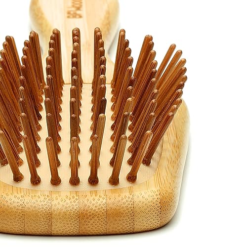 Miniatura 2 de BFWood Cepillo de pelo de paleta para masajear el cuero cabelludo, cepillo de cerdas de jabalí para ropa