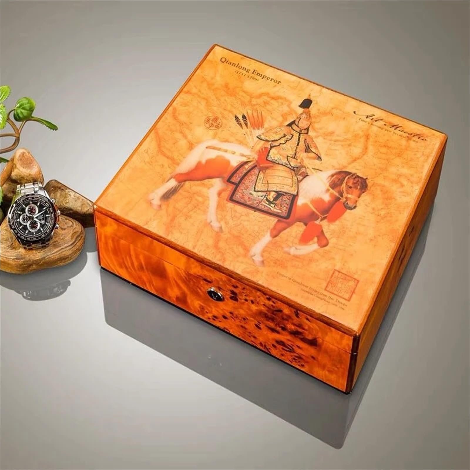 Cajas de almacenamiento relojes madera con 8 ranuras