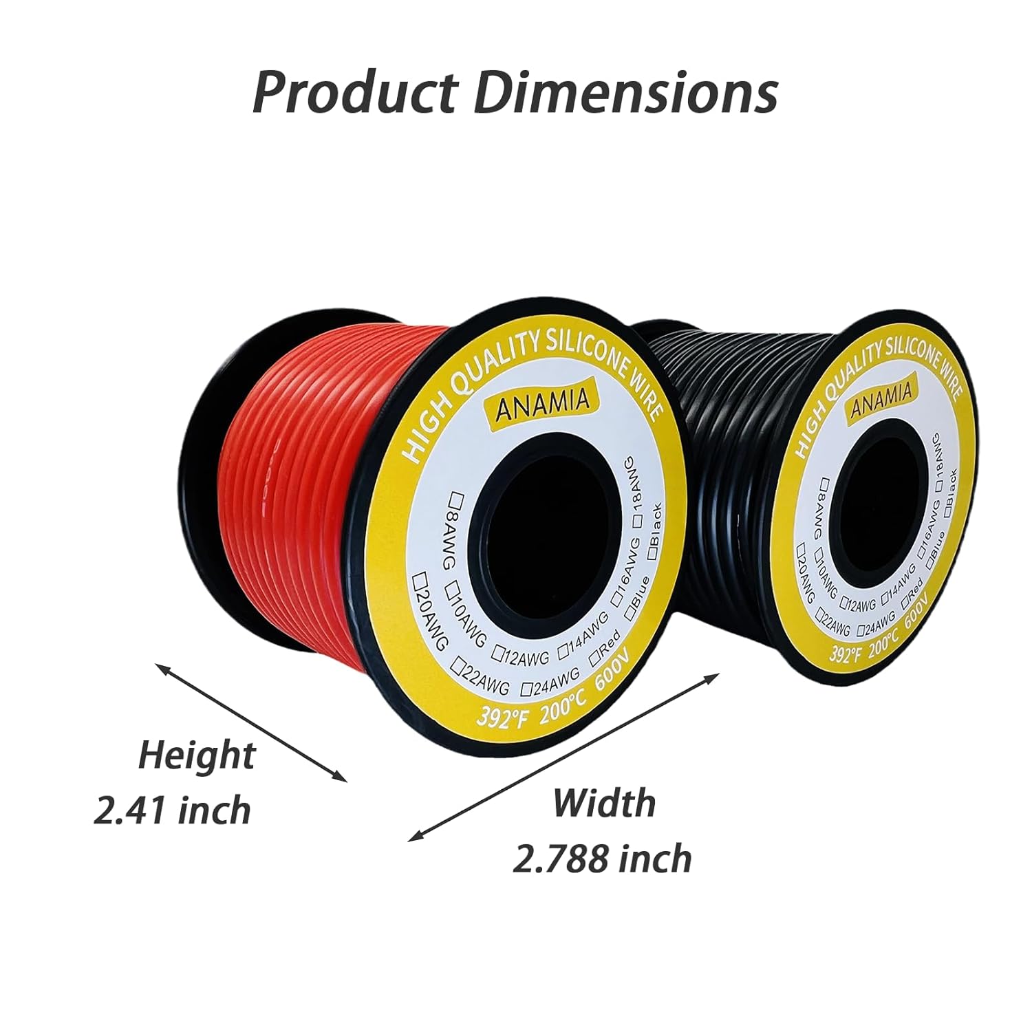 ANAMIA 12 Gauge Stranded Copper Wire 50ft, Flexible 12 AWG Silicone Wire, 200℃ High Temperature 12AWG Automotive Wire (25ft Black + 25ft Red Spools) - Image 7