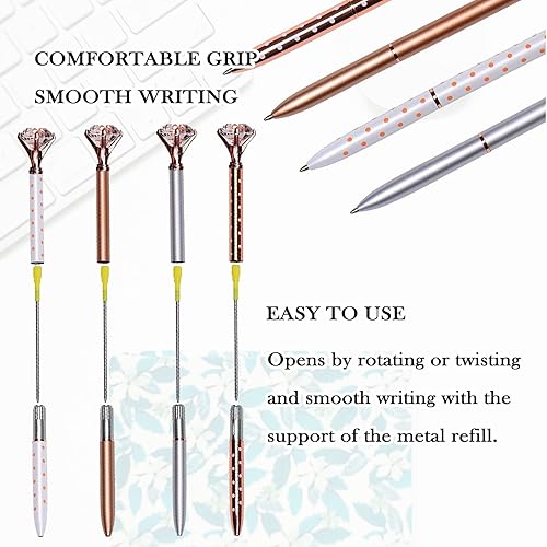 Miniatura 4 de 10 bolígrafos personalizados a granel con diamante, bolígrafo grabado con nombre, logotipo, texto a granel, para negocios, fiestas, eventos, regalo