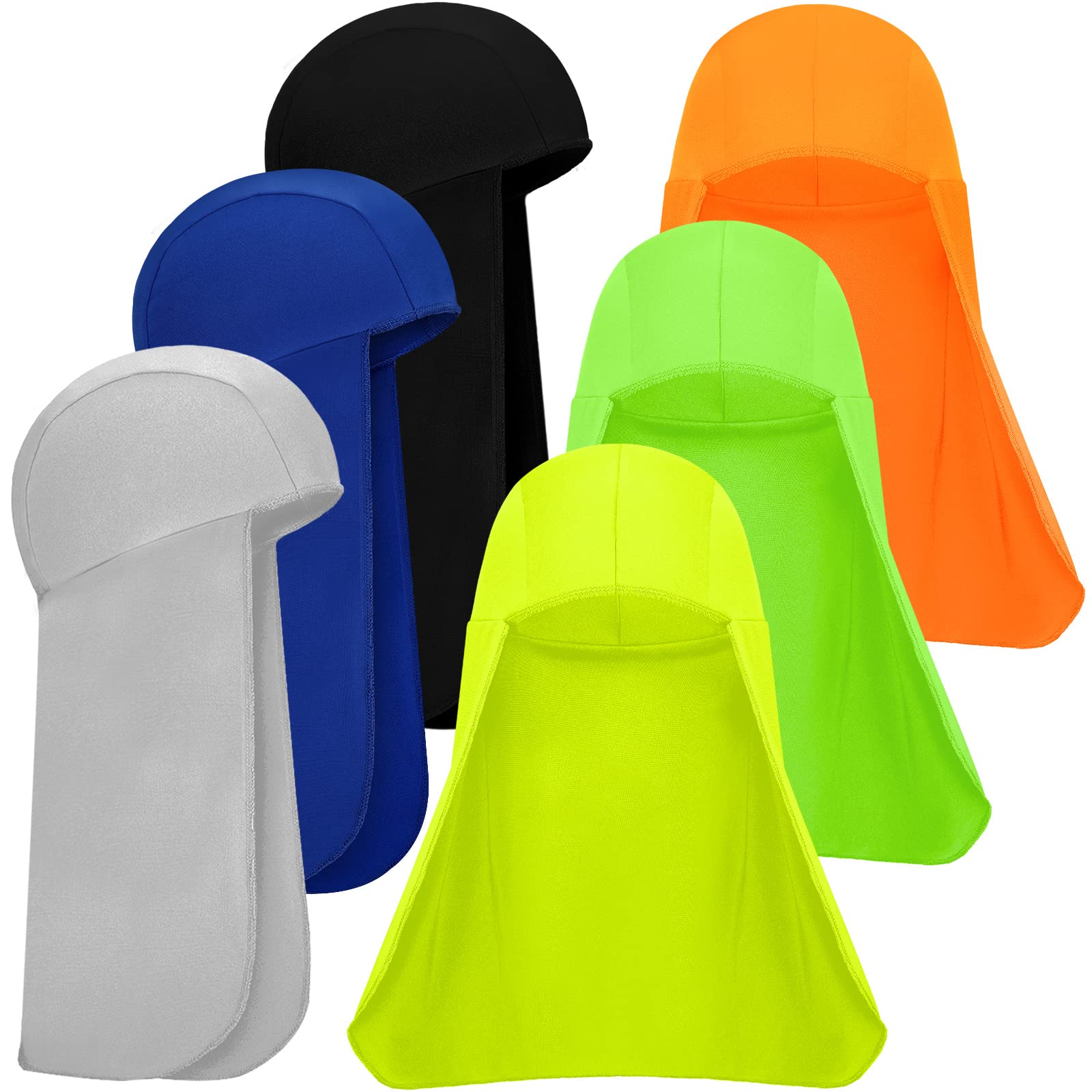 Sintege6 Pieces Hard Hat Sun Shade Neck Shade for Hard Hat Quick Dry Skull Cap (Assorted Color)