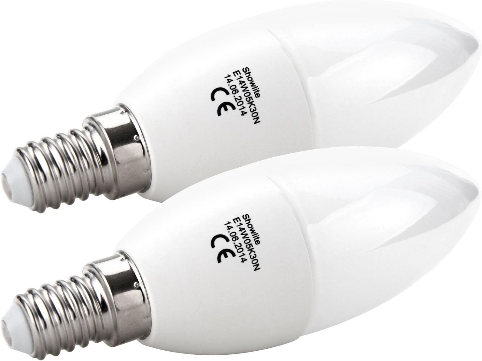 2-Piece SET Show Lite LED Candle Bulb E14W05K30N 5 Watts, 290 Lumens, E14 Socket, 3000 Kelvin