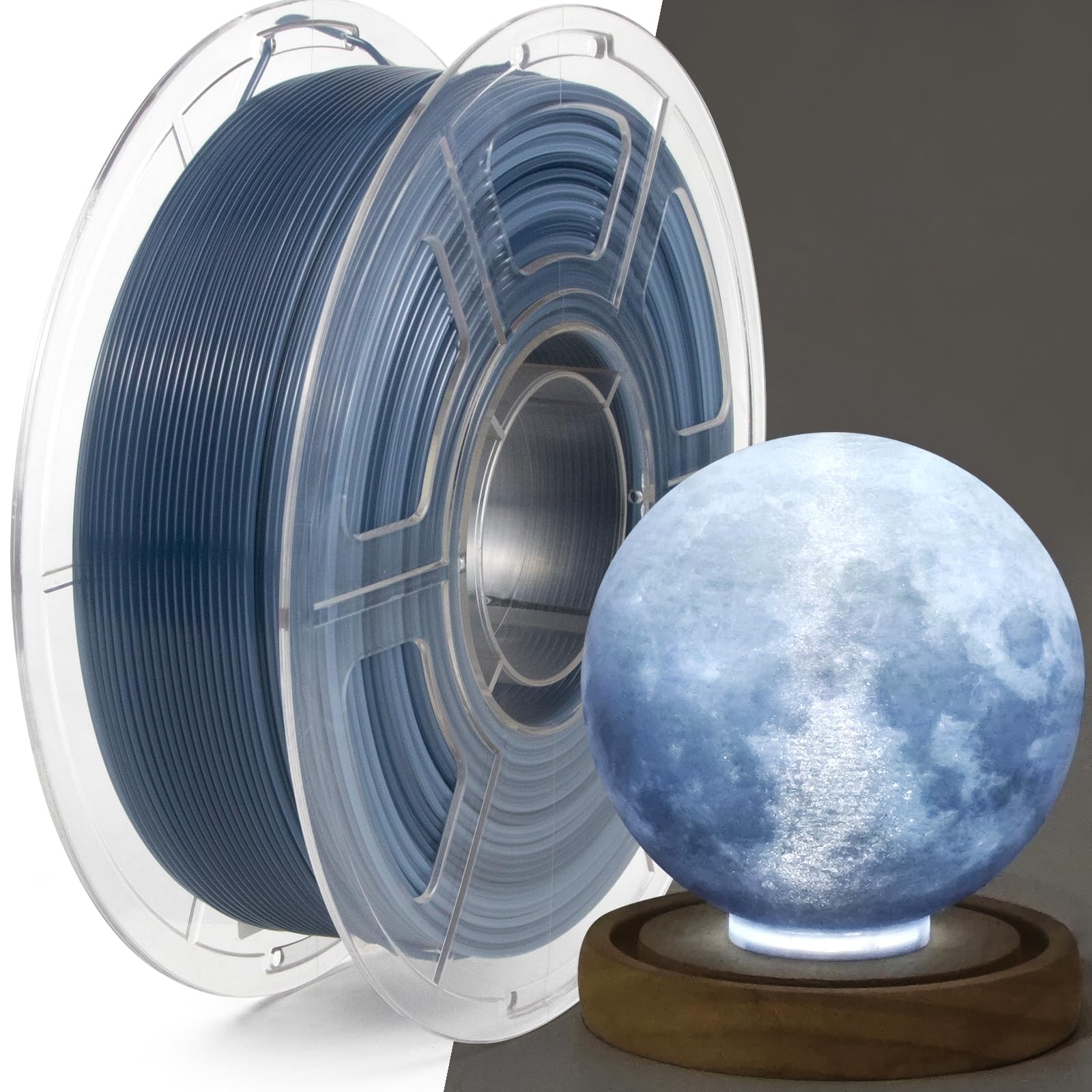 IEMAI PETG Filament 1.75mm, Translucent Dual Color Gradient Indigo to White, High-Speed 3D Printer Filament Up to 600mm/s, 1kg Spool for Artistic