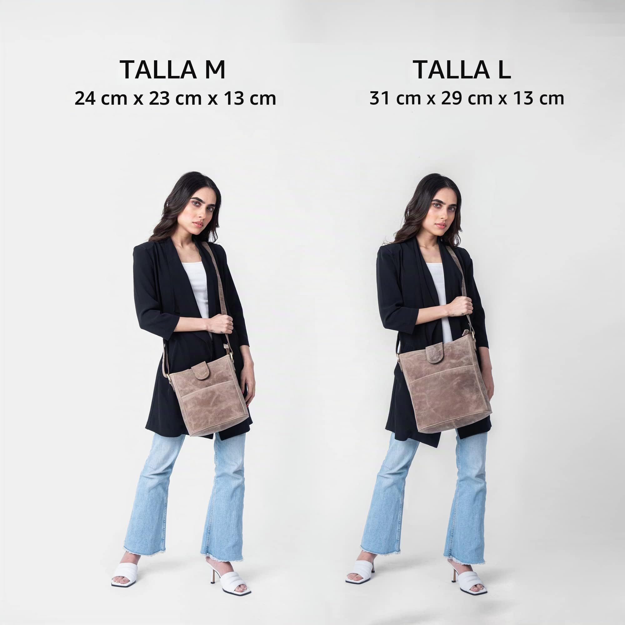 LEABAGS Bolso de la compra Athens de piel de búfalo con aspecto vintage.