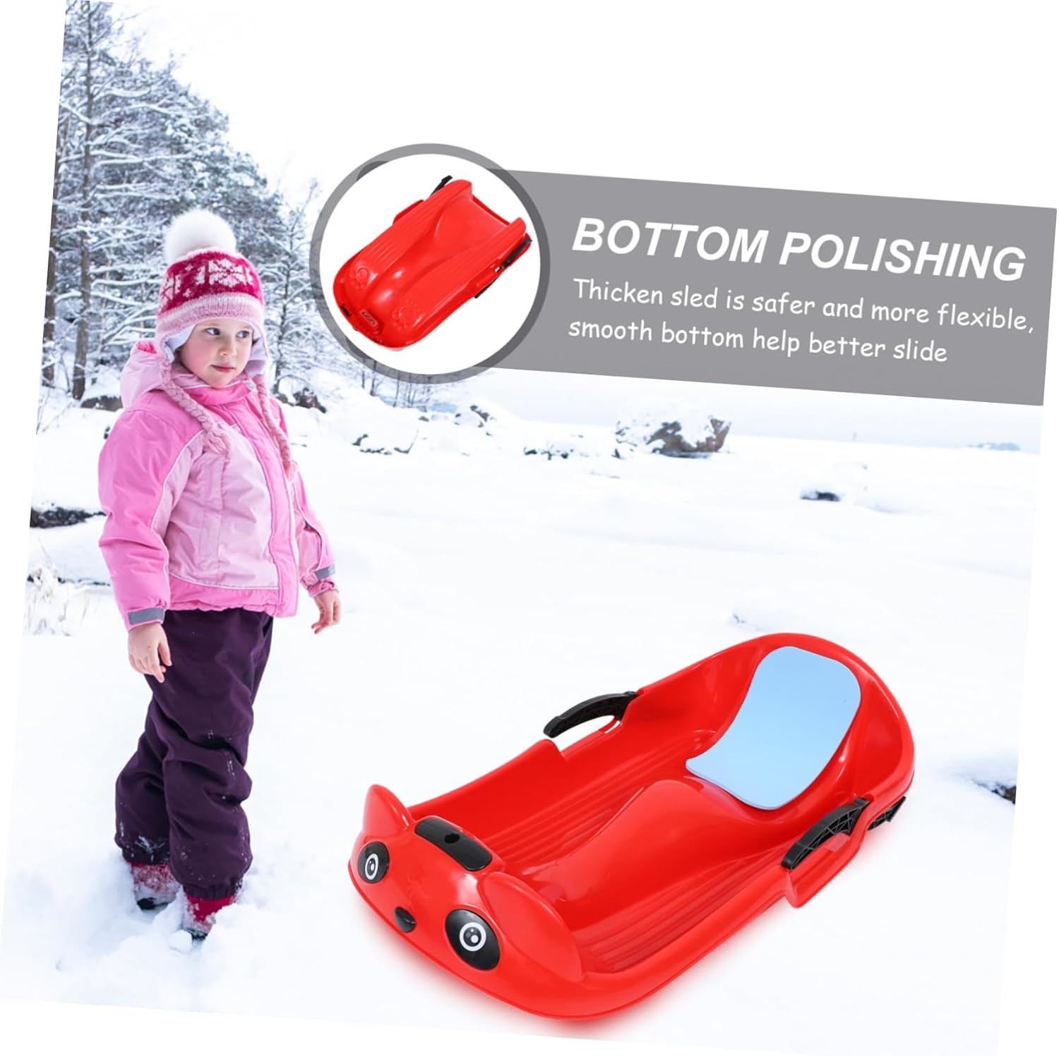 Balacoo 1Pc Thickened Ski Board Professional Wear Resistant Snowboard for Adults Lightweight and Sturdy Sled for Winter Outdoor Fun Present for Skiing Enthusiasts