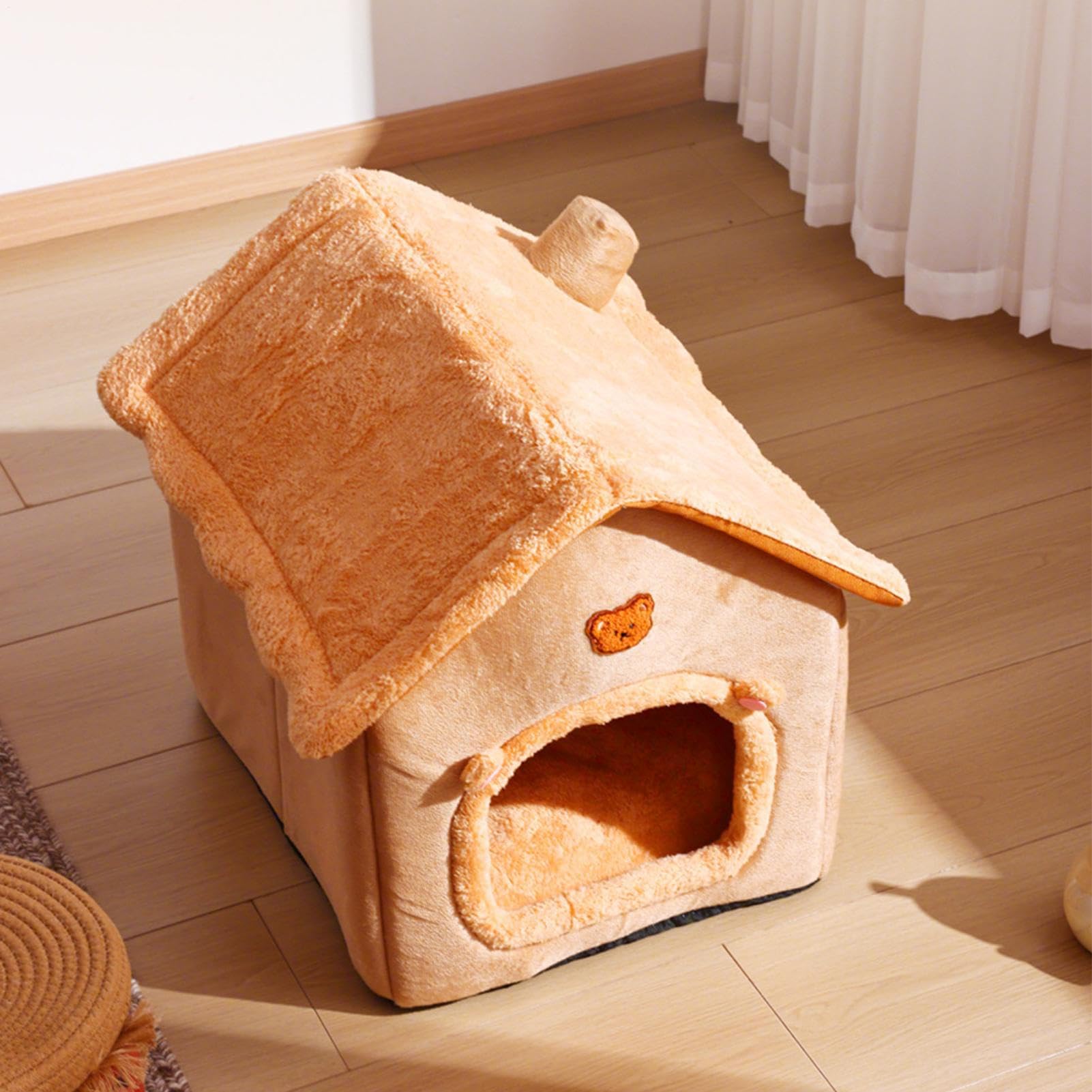 Cama Cueva para Gatos Plegable Con Cojín Extraíble | Cálido Y Para Gatos Y Cachorros Para Gatitos Cachorros Dormir Invierno Dormitorio Sala Balcón Apartamento Decoración
