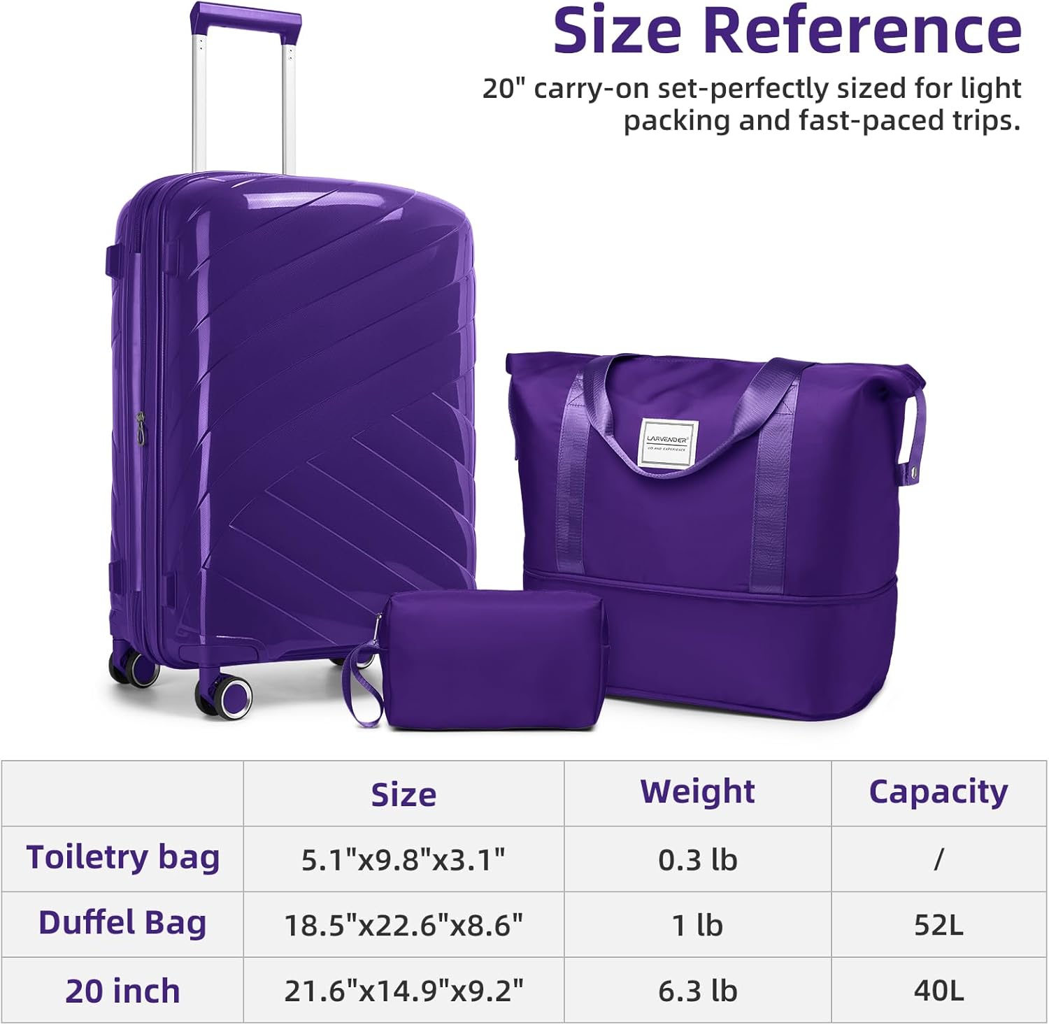 Carry On Luggage 22x14x9 Airline Approved, 20 Inch Expandable Hardshell Luggage Carry-on Suitcases with Spinner Wheels, Carry On Suitcase Set for Women (PURPLE) - Image 6