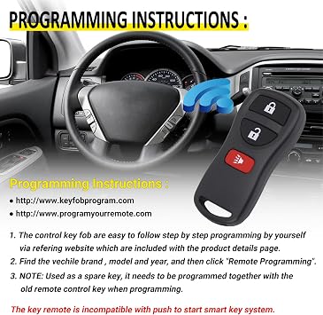 Vurkcy Keyless Entry Remote Key Fob Compatible with Infiniti FX35 FX45 QX4, Armada Pathfinder Frontier Murano Titan Quest Xterra Sentra, Replacement for KBRASTU15 (Pack of 2)