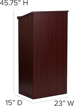 Flash Furniture Mysta Stand-Up Lectern in Mahogany