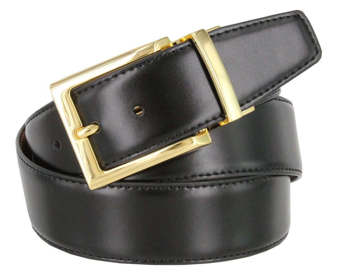 Men's Reversible Genuine Leather Dress Casual Belt 1-3/8