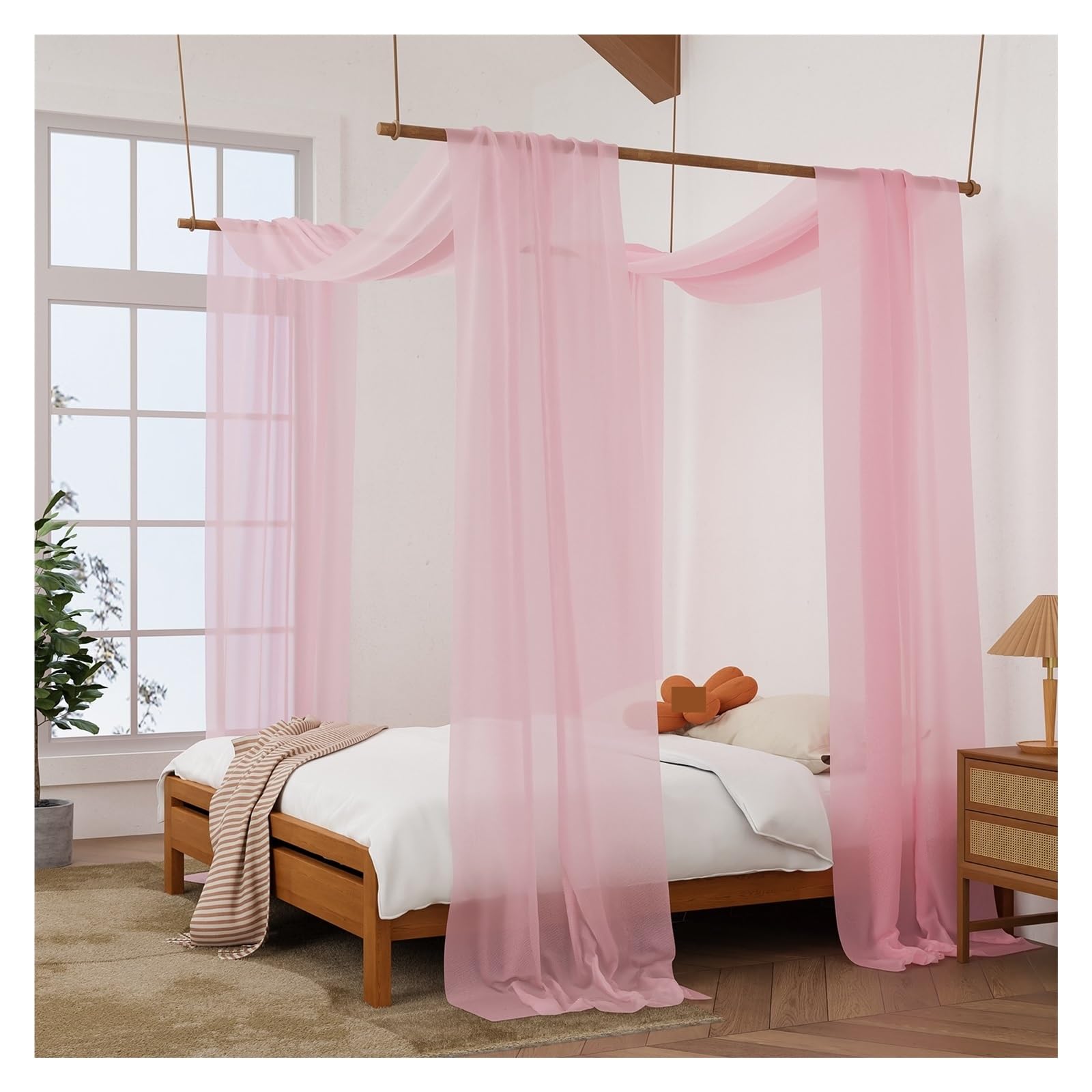 Moustiquaire de lit ciel en écharpe pour protéger le sommeil et embellir un lit de fille