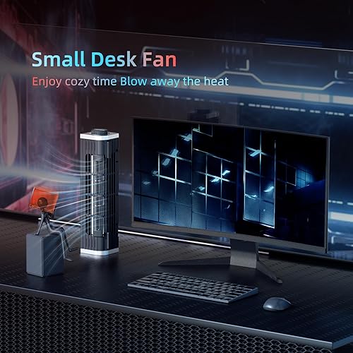 Miniatura 5 de OImaster Enfriador para laptop con soporte ajustable, almohadilla de enfriamiento para laptop de 3 velocidades ajustable con ventilador de