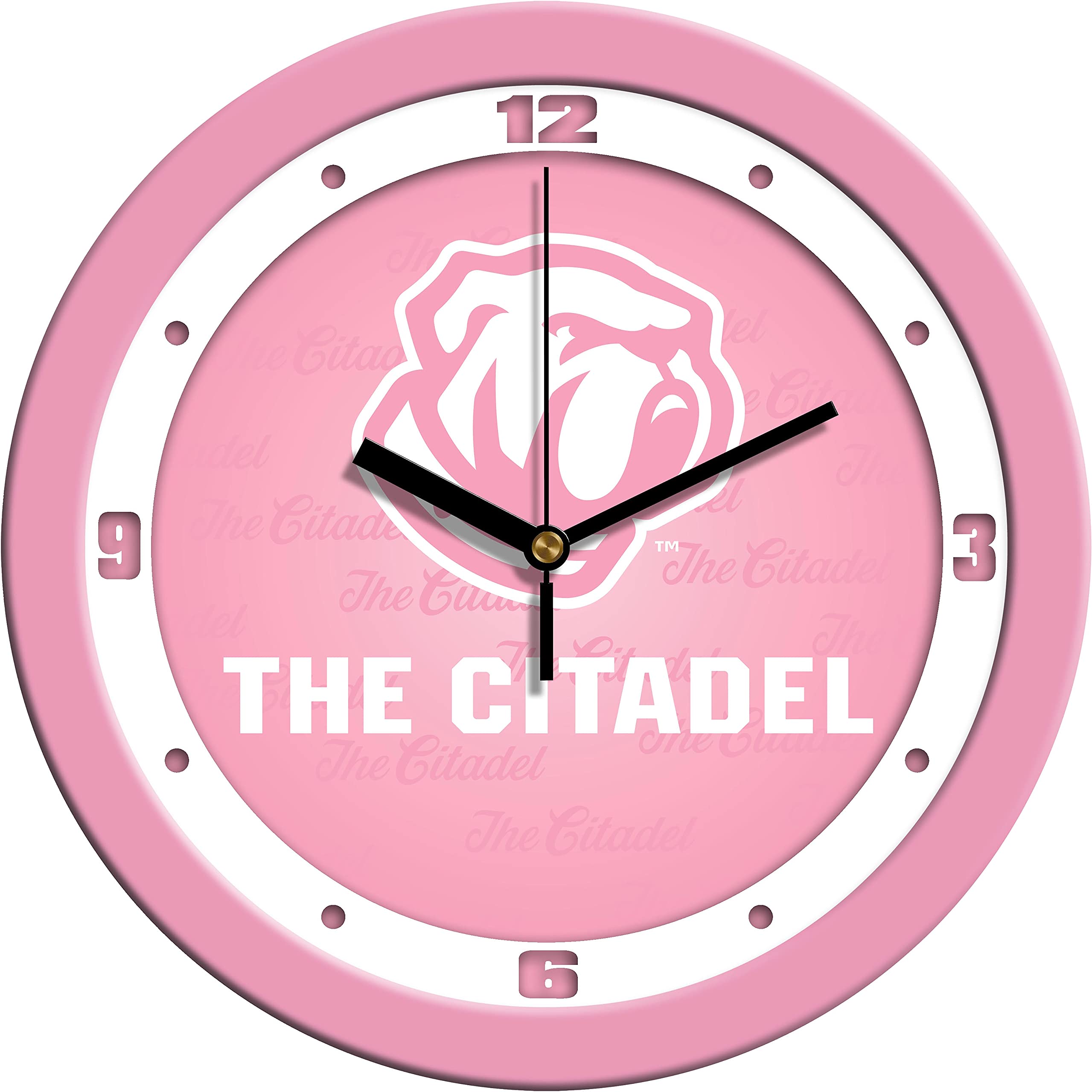 SunTime Citadel Bulldogs - Pink Wall Clock