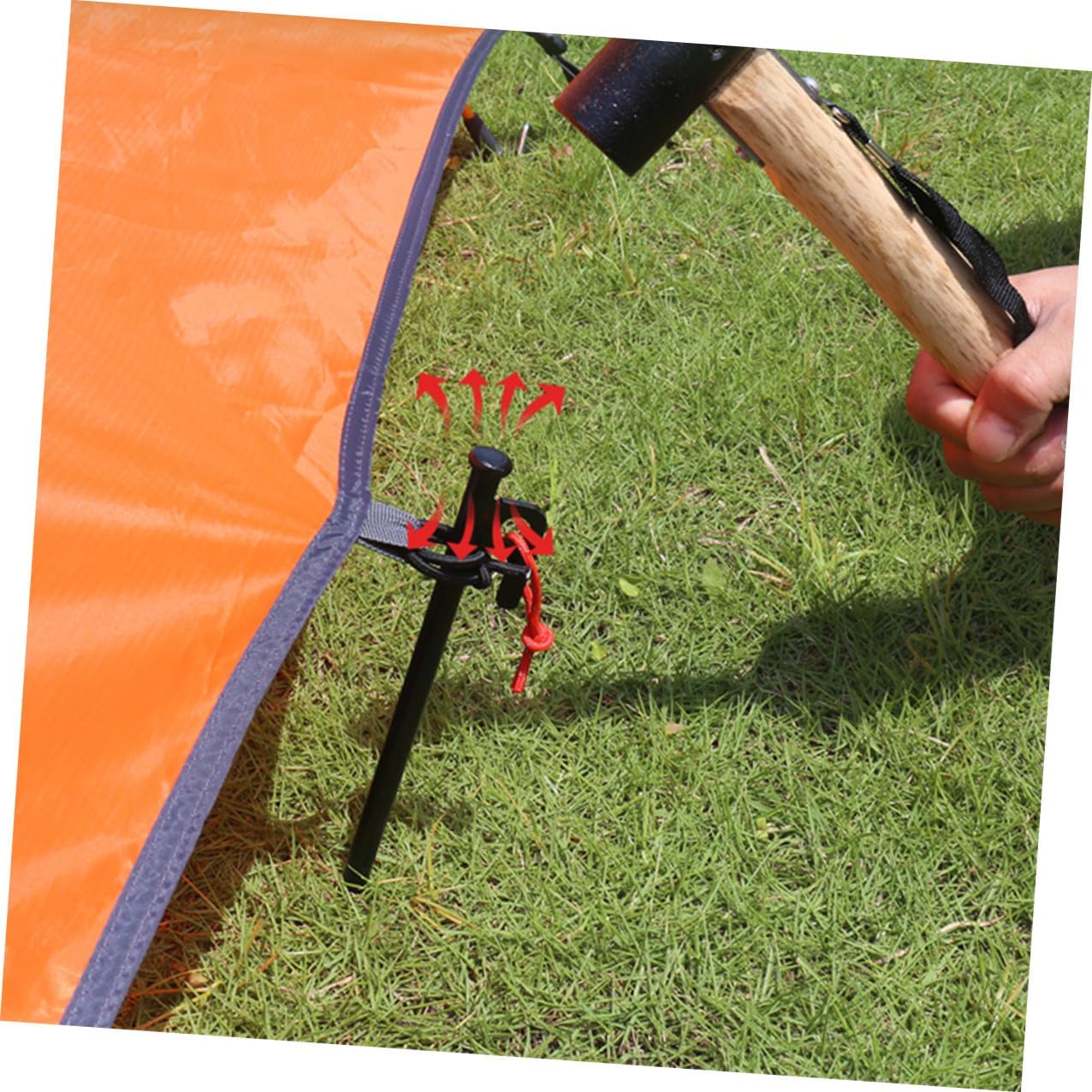 Heavy Duty Tent Stakes Tarp Stakes 30cm Iron Tent Pegs with Storage Bag 8pcs Camping Ground Anchors and Tarp Fixing