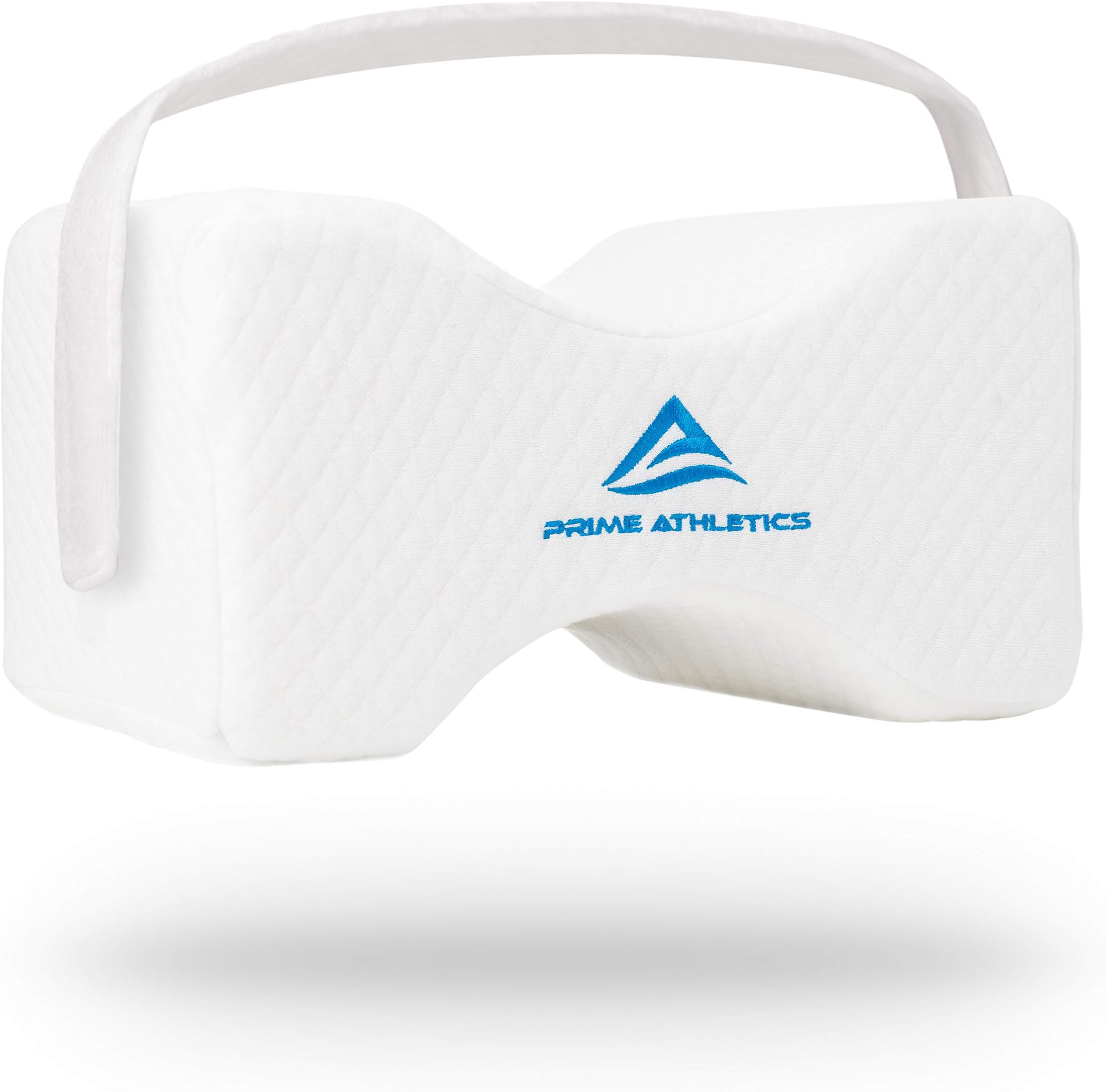 Removable Cotton Cover with Leg Strap Knee Pillow for Side Sleepers (White Pillow Cover w/Strap Only, Knee Pillow NOT Included)