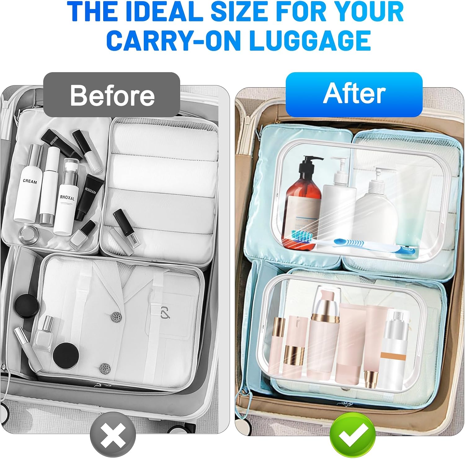 12 PCS Clear Makeup Bag for Women with Zipper, TSA Approved Toiletry Pouch, Cosmetic Bag Bulk for Travel Organizer Diaper, Toy, Gift (White) - Image 6