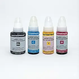 Kit 4 Tintas Masterprint Cores Vivas e Alta Definição | Compatível com Canon Mega Tank GI-190 (G3110 G3100 e Mais) | Melhor Custo-Benefício