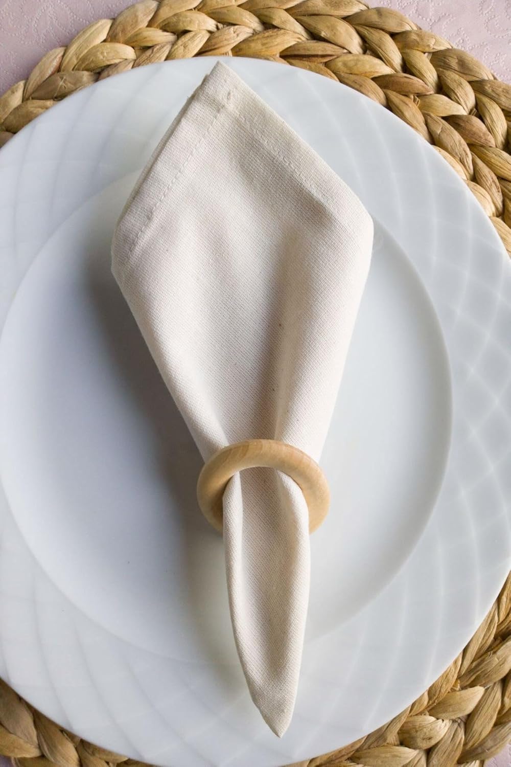 Linen Table Runner Set of 12 - Rectangular Dining Table Decor for Parties & Weddings - Off-White