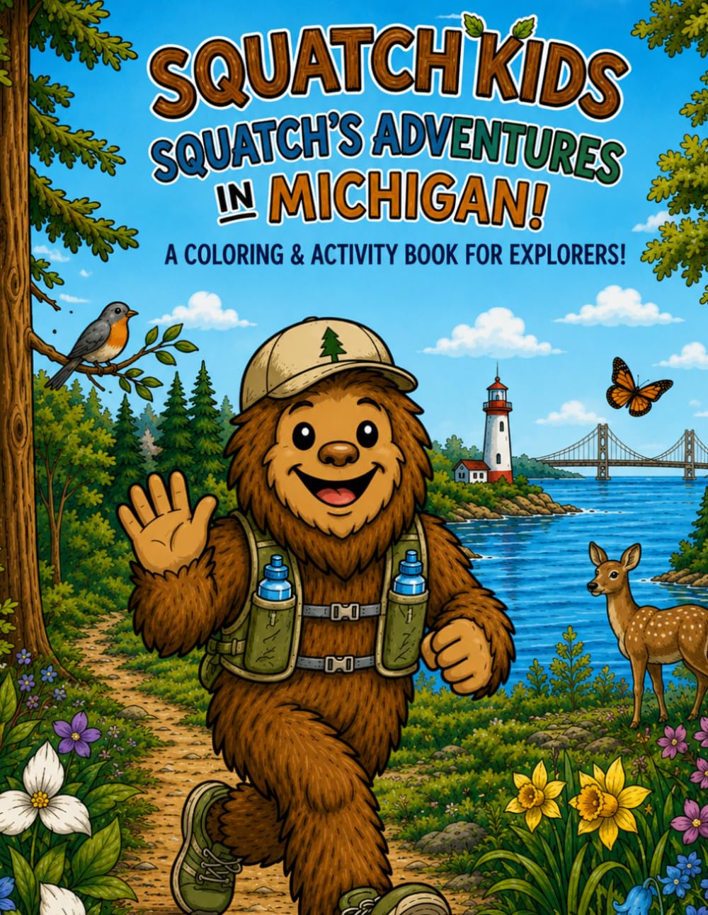 Squatch Kids: Squatch's Adventures in Michigan!: A Coloring and Activity Book for Explorers! (The Squatch Kids 50 States Adventure Series)