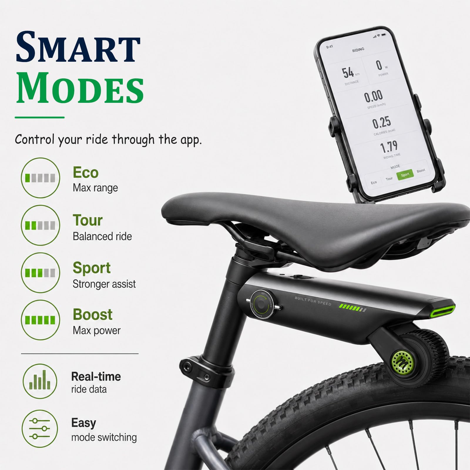 Kit di Conversione Elettrica Nascosto per Bici, Booster per Bicicletta