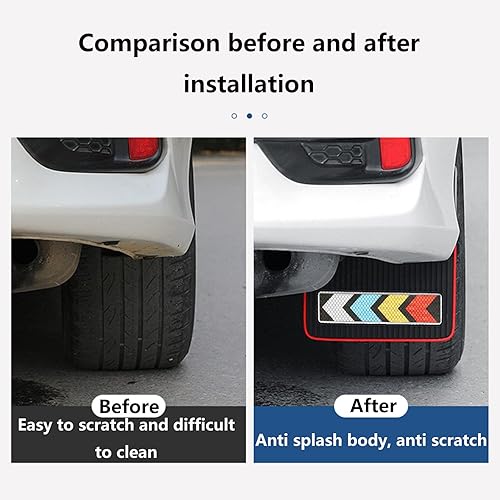 Miniatura 4 de 4 unidades de aletas reflectantes de goma suave para barro de automóvil, protectores de goma suave para barro, advertencia de seguridad para