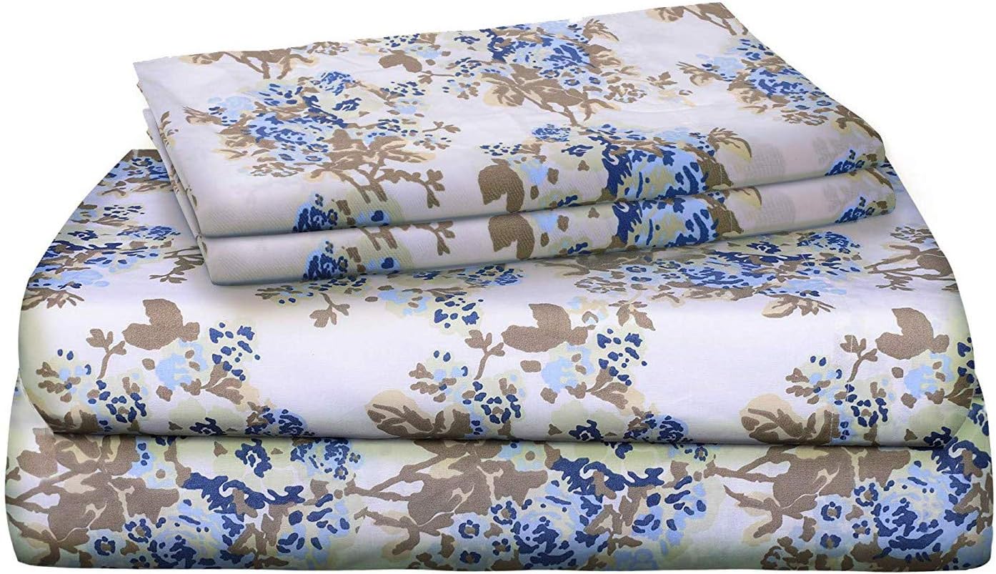 RENAURAA 100% Cotton Sheet Set - 4 Piece Set, Soft & Smooth Percale Weave, 16" DEEP Pocket, Luxury Hotel Bedding, Oeko-TEX Certified (Rose Violet, King)