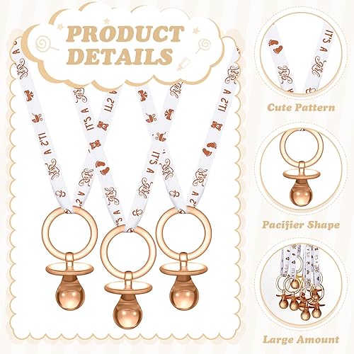 Miniatura 9 de Geiserailie 36 chupetes de baby shower, collar acrílico para bebé, regalos de fiesta, chupetes de plástico para niños y niñas, chupetes de encanto