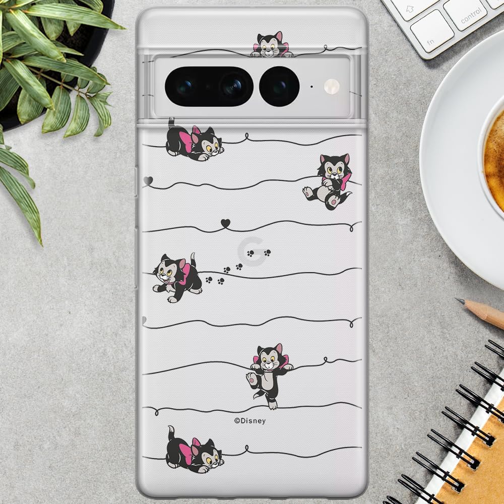 ERT GROUP Mobile Phone case for Google Pixel 7 PRO Original and Officially Licensed Disney Pattern Cat Figaro 001 optimally adapted to The Shape of The Mobile Phone, Partially Transparent